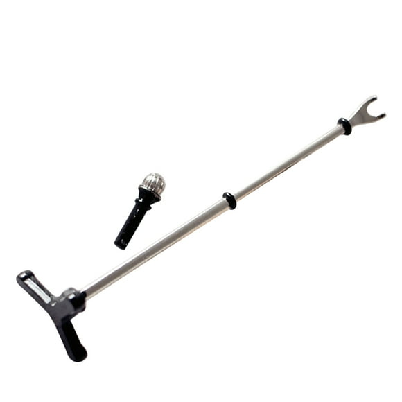 Mini Microphone Miniature Toys Stand for Dolls Kids Accessories Aluminum Alloy Child