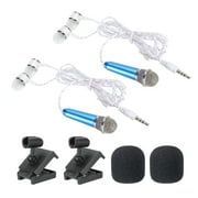 Mini Microphone Portable Vocal Microphone Blue for Singing with Earphone, Mic Stand and Cover Pack of 2