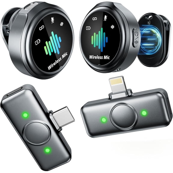 Mini Microphone for : Lavalier Microphone for Android - Noise Canceling Clip Lapel Mic - Vlogging Recording & Pro Video for Content Creators