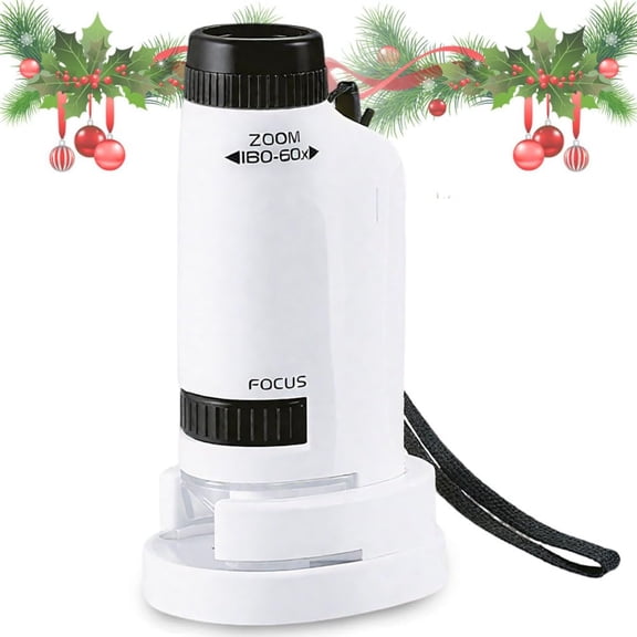 Mini Microscope, 2026 New Little Scientist Miniscope, Your Little Scientist Microscope with LED Light for Children (White)