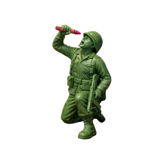 Mini Military Model Soldier, Green Army Figurine With Weapon & Action Pose, Desktop Shelf Decor For Collectors, Diorama & Scene Display Ornament, Miniature War-Themed Decoration