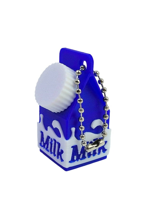 Mini Milk Carton Keychain Container in A, 4.5x3x2.8cm, Plastic, Travel Organizer, Bag Backpack Accessory