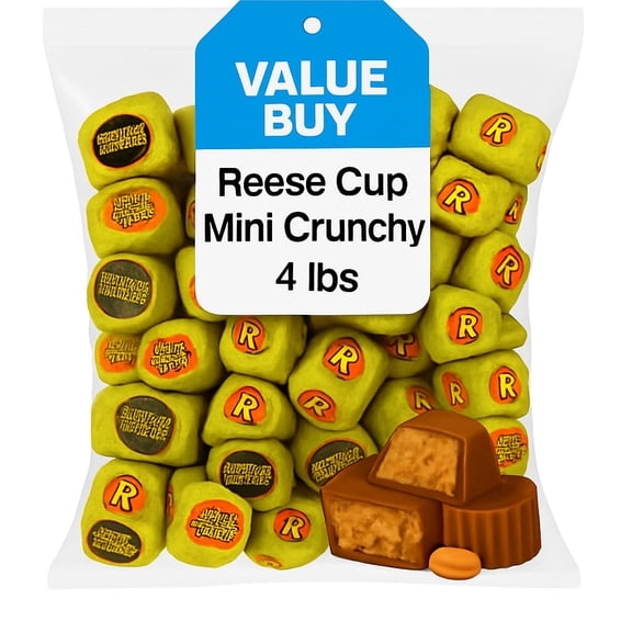 Mini Milk Chocolate Peanut Butter Cups, Individually Wrapped, Bulk 4 LB (85380)