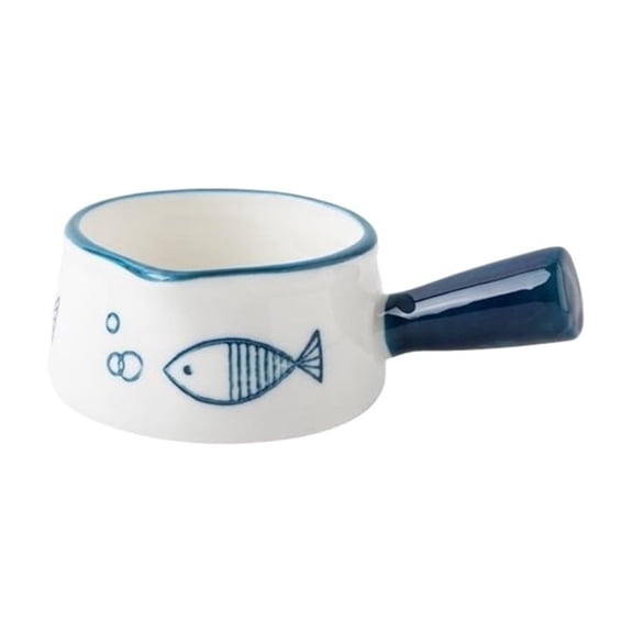 Mini Milk Pitcher With Handle Household Ceramic Pointed Mouth Sauce Pot Coffee Creamer Container