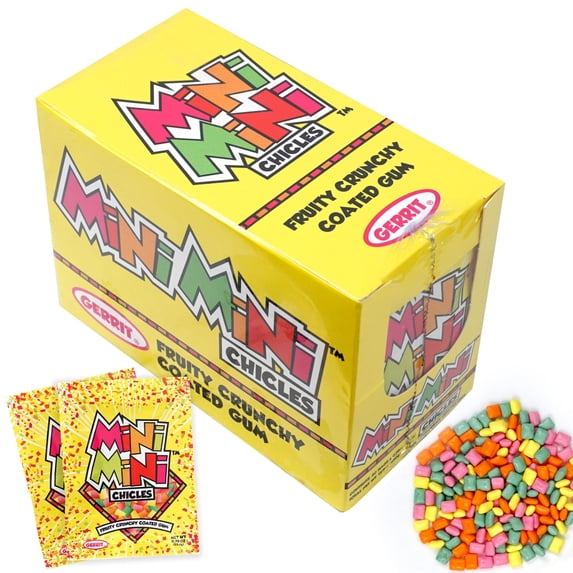 Mini Mini Chicles, Fruity Bubble Gum Candy, 20 Pack, Chewy Chiclets ...