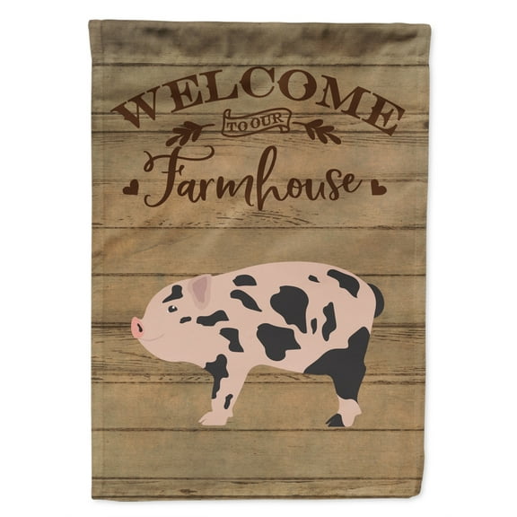 Caroline's Treasures CK6879GF Mini Miniature Pig Welcome Flag Garden Size , Small, multicolor
