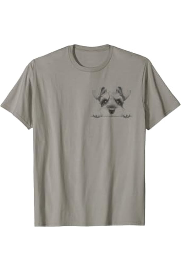 Mini Miniature Schnauzer Peeking Cute Dog Design Idea T-Shirt All Size S-5XL