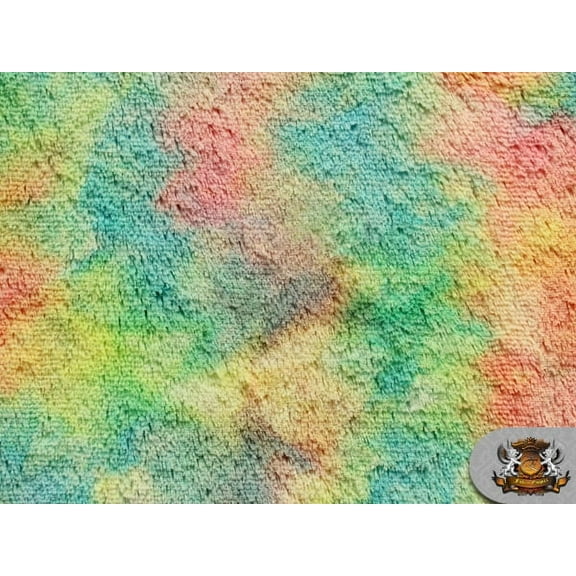 Mini Minky Shaggy RAINBOW Fabric / 54" Wide / Sold by the yard