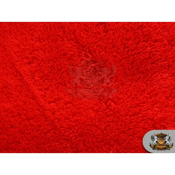 Mini Minky Shaggy RED Fabric / 54" Wide / Sold by the yard