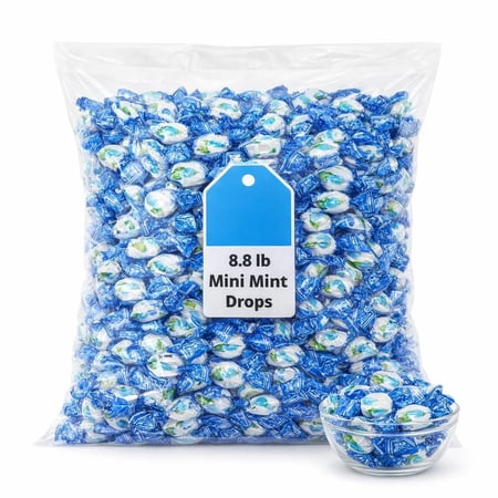 Mini Mint Drops – 8.8 lb Bulk Bag, Refreshing Mint Candy Drops for Parties, Candy Bowls & Events