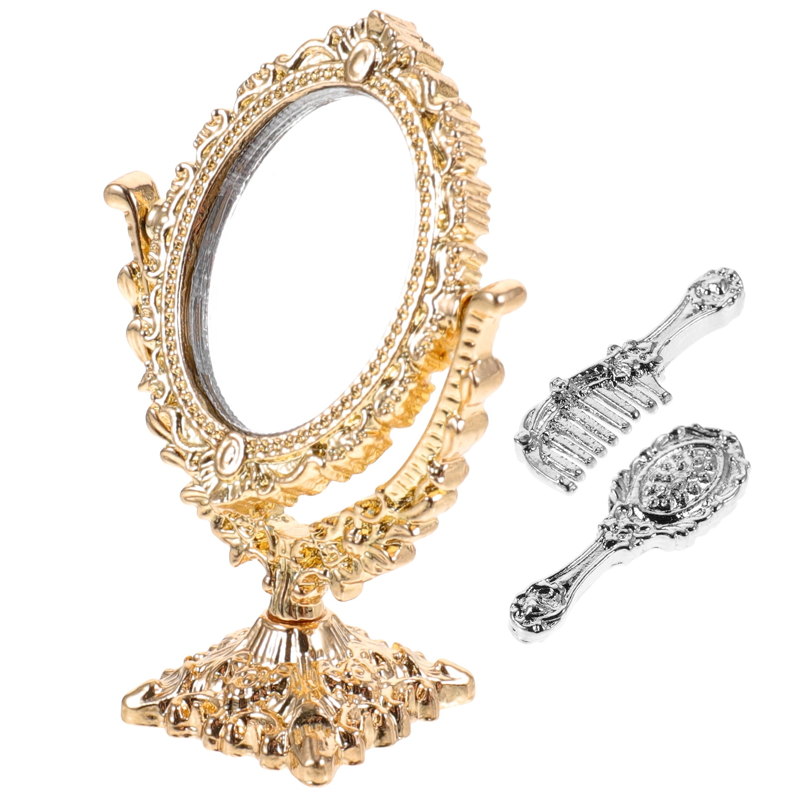 Mini Mirror Model Toy Mini Mirrors Vintage Makeup Desk Mirror Miniature