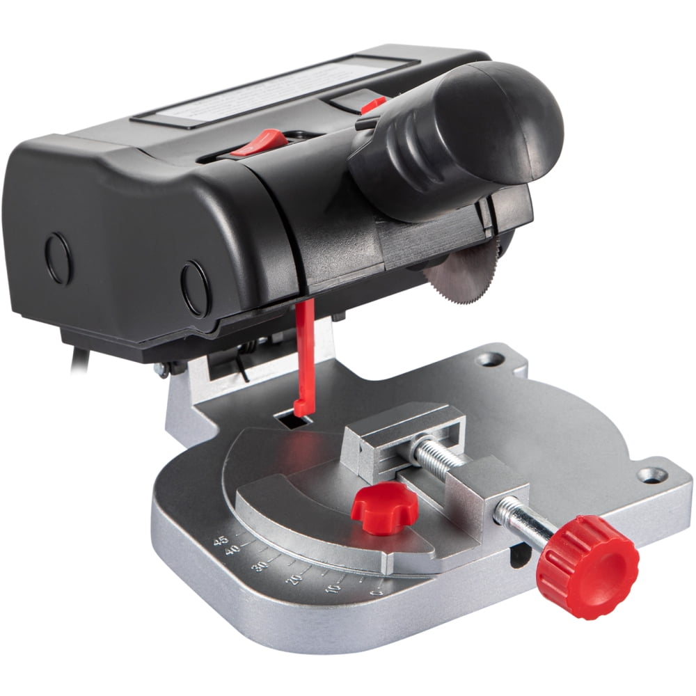 Mini Miter Cut-off Chop Saw, Two 2-5/16" Blade of Steel and Resin with 1/2" Cutting Depth, 0~45° Benchtop Miter Saw for Copper, Aluminum, Wood, Zinc in Hobby Craft
