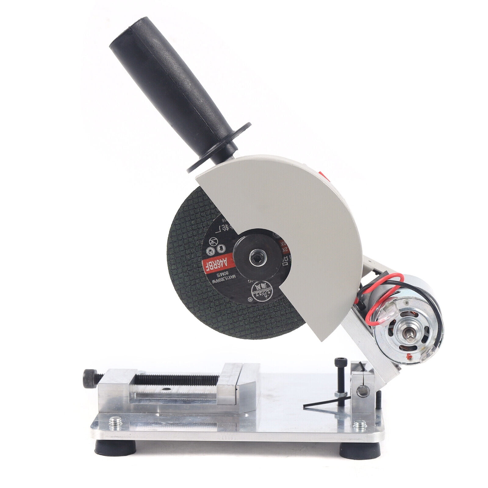 Mini Miter Saw 4 inch Electric Cut-Off Chop Saw with 2 Circular Blade Adjustable 0-45° Bevel Sliding Compound Miter Multi-Material Cuts for Metal Wood Plastic Compound Cutting