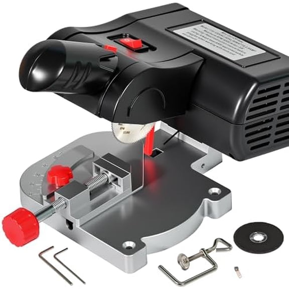 Mini Miter Saw Electric Power Table Saw Benchtop Cut-Off Chop Saw, DIY Cutting Tools for Crafts Miniatures Metal Wood Cutter, Cuts 1/2"Max Tall Max 45 Degree$$Tools & Hardware Other