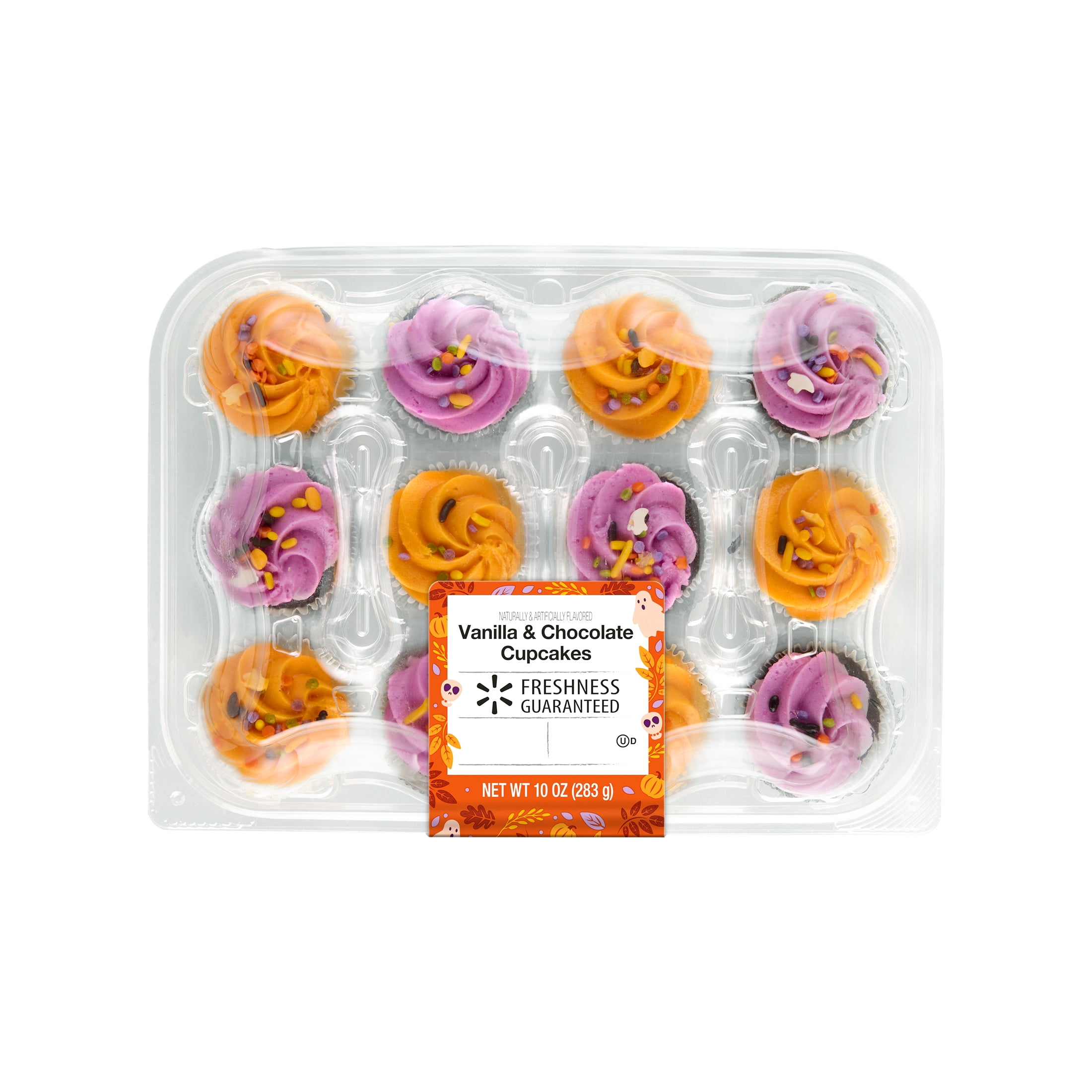 Freshness Guaranteed Halloween Vanilla and Chocolate Cupcakes, 10 oz, 12 Count