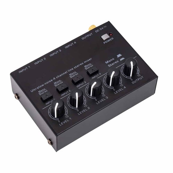Mini Mixer Low Noise 4 Channels Mixers Mixing Console For Electric Guitar Drum Piano ,Easy to Operate