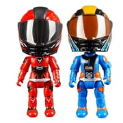 Mini Mo-to Helmet Heroes Transforming Action Figure with Hidden Racer, Articulated Robot Motorcycle Helmet Ornament for Desk Decor, Creative Gift for Biker and Motorcycle Enthusiasts