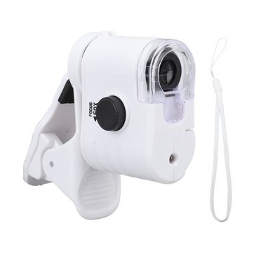 60X Phone Microscope Magnifier With LED & UV Light - Portable Clip-On For Smartphones