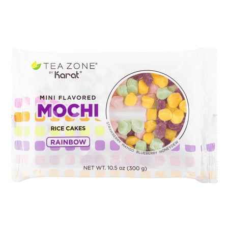 Tea Zone Mini Mochi Rainbow Rice Cake Dessert Toppings, 10.58 oz, Gluten-Free