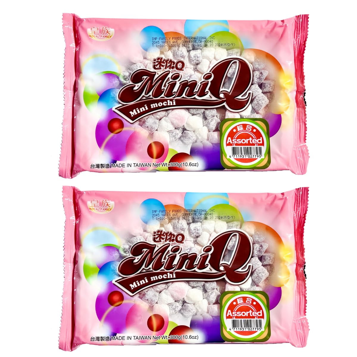 Mini Mochi Sweet Rice Cake Assorted Flavor (10.6oz/Pack of 2