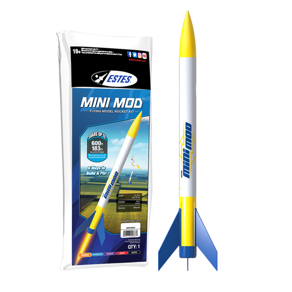 ESTES 663 Mini ModRocket-Building Kit, Advanced Flying-Rocket-Model Kit for Ages 10+