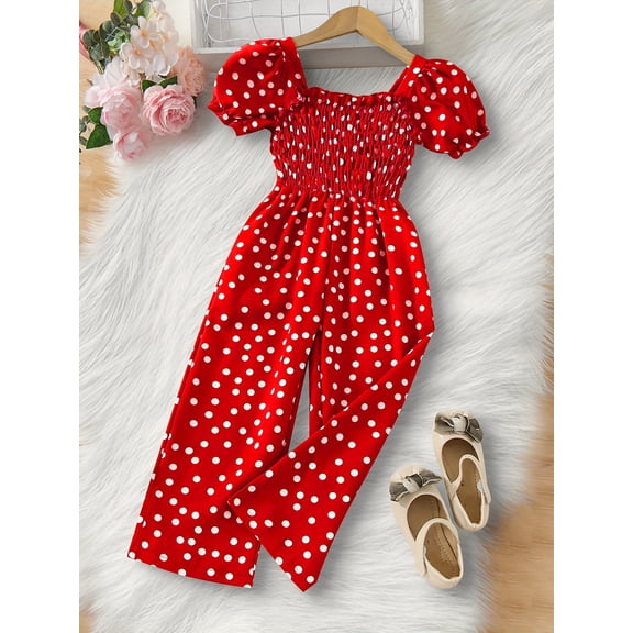 Mini Mojo Casual Square Neck Polka Dot Jumpsuit for Girls Clothing Bodysuit