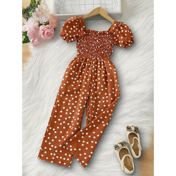 Mini Mojo Casual Square Neck Polka Dot Jumpsuit for Girls Clothing Bodysuit