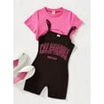 thumbnail image 1 of Mini Mojo Stylish Girl's 2 Piece Outfits Short Sleeve Crop Top Print Cami Shorts Set, 1 of 7