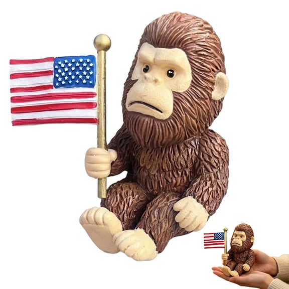 Mini Monkey Desk Decor Collectible, Funny Introvert Monkey Cryptid Cabin Gift for Adults