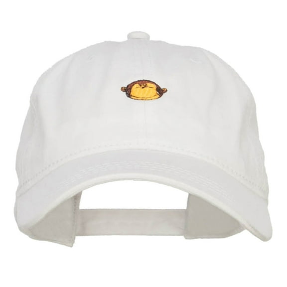 Mini Monkey Embroidered Washed Cap - White OSFM