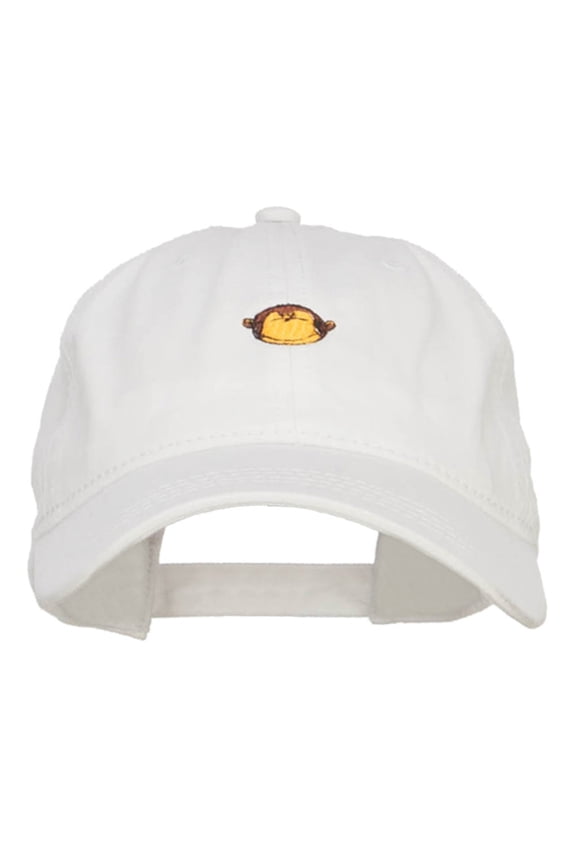 Mini Monkey Embroidered Washed Cap - White OSFM