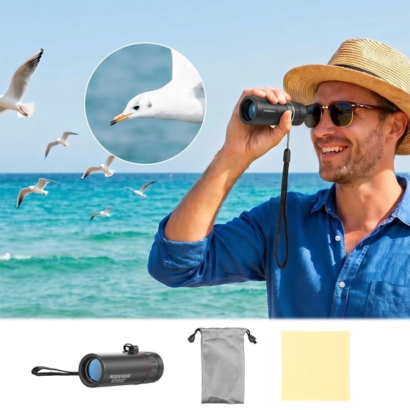 Mini Monocular Telescope 8x, Compact Pocket Scope for Kids & Adults, Ideal for Bird Watching, Hiking, Concerts & Travel