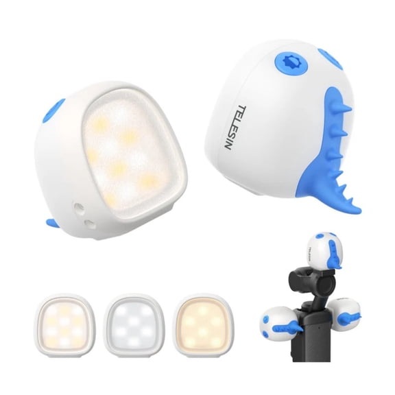 Mini Monster LED Fill Light Kit Compatible with DJI Osmo Pocket 4 and Pocket 3, Magnetic Portable Camera Light with Adjustable Brightness and Color Temperature