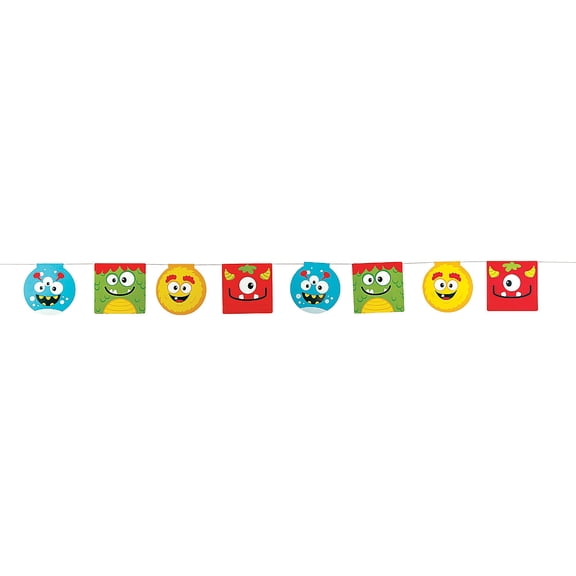 Mini Monster Pennant Banner - Party Decor - 1 Piece