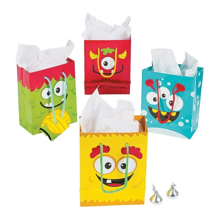 Mini Monster Small Gift Bag (Dz) - Party Supplies - 12 Pieces