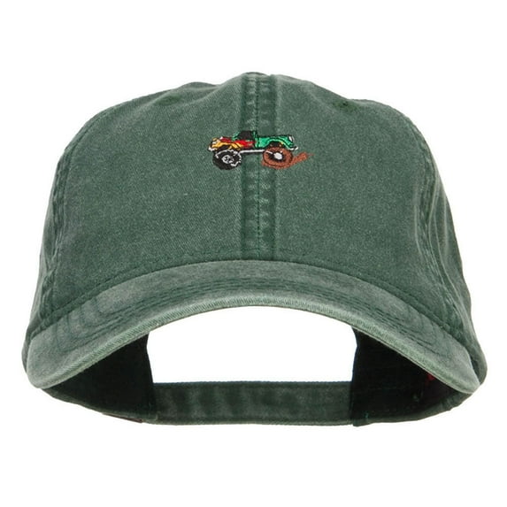 Mini Monster Truck Embroidered Washed Cap - Dk Green OSFM
