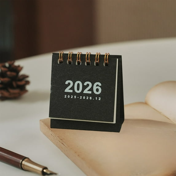 Taicans Mini Monthly Desk Calendar 2025-2026,15-Month Mini Desktop Standing Calendar from October 2025 to December 2026,Calendar with Twin-Wire Binding & Julian Dates,2.5x2.7inch