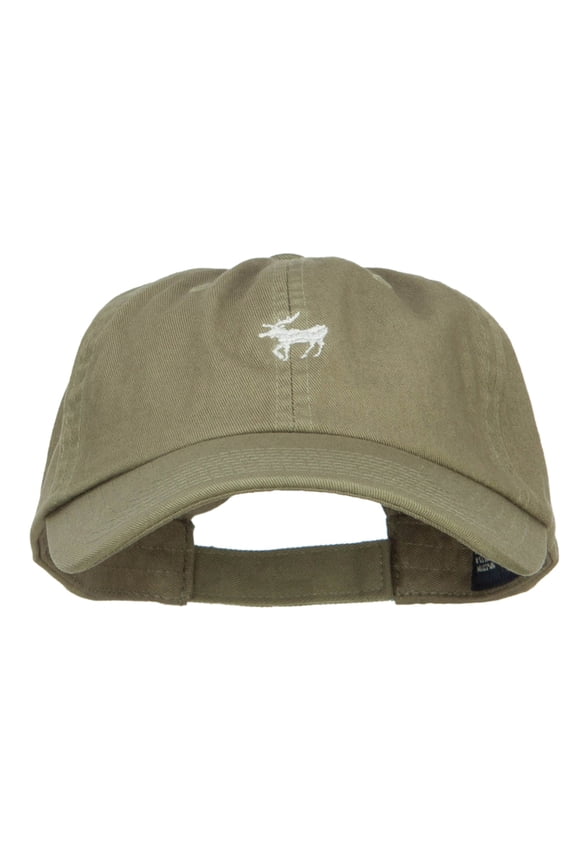 Mini Moose Embroidered Low Cap - Olive OSFM