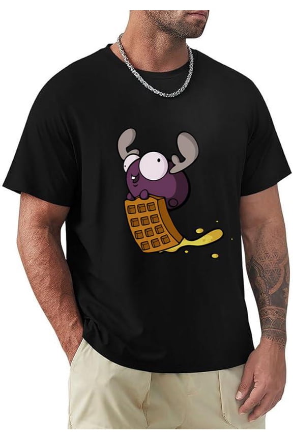 Mini Moose Funny Alien Cartoon Quirky Retro Humor Graphic Unisex T-Shirt, for men & women, up to size 5XL.
