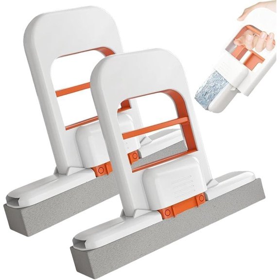 Mini Mop,2025 New Upgrade Mini Portable Self-Squeezing Mop, Mini Mops for Small Spaces, Wet and DryUse Cleaning System Small Mops for Bathroom KitchensDesktop Glass