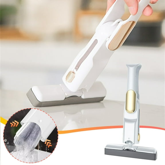 Mini Mop, Desktop Cleaning Sponge with Foldable Handle, Small Space Cleaning Tool for Car, Kitchen, Bathroom, and Glass, Hand-Washable, Portable