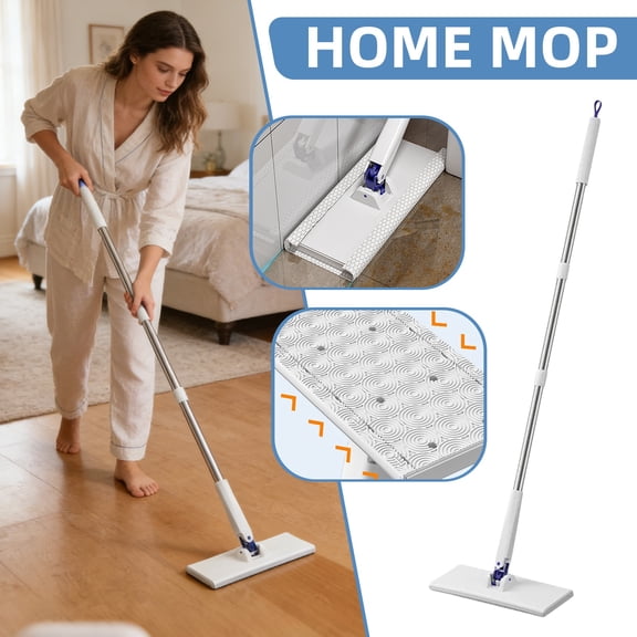 Mini Mop, Zero Touch Mini Mops, Gap Dust Cleaner Flat Mops with Locking Head, 100cm Long Handle Mopping Sweeper Stick for Multi Cleaning (1*mop)