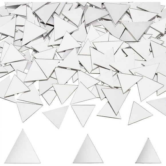 Mini Mosaic Mirrors 210pcs 3 Sizes Triangle Mirror Mosaic Tiles Small Mirror Pieces for Crafts self adhesive Mini Glass Mirrors for DIY Home Wall Decor Door Decorations