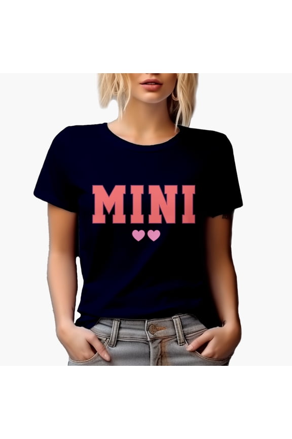 Mini, Mother-To-Daughter Mother's Day Merch Gift, Navy Blue T-Shirt, 3XL