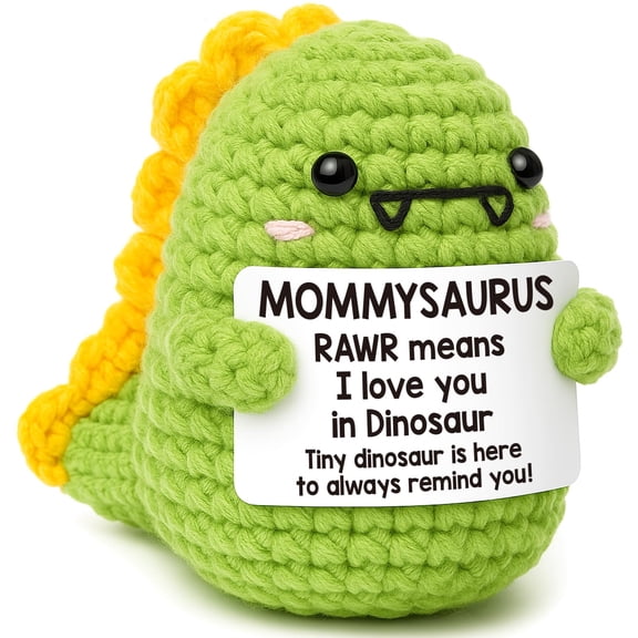 Mini Mothers Day Birthday Gifts for Mom I Love You Mommy Mother's Day Handmade Crochet Dinosaur Gift for Mama Mother- in- Law New Bonus Step Moms Best Mother Ever Gift from Daughter Son Husband