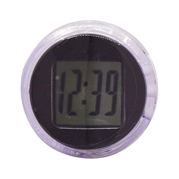 Mini Motorcycle Clocks,Digital Compact Clock,Stick On Analog Car Clock, Waterproof Stick-On Motorbike Mount Watch Digital Clocks, Mini Car Vent Stick-On Clock Watch for Dashboard Boat Bike Home Q9R7