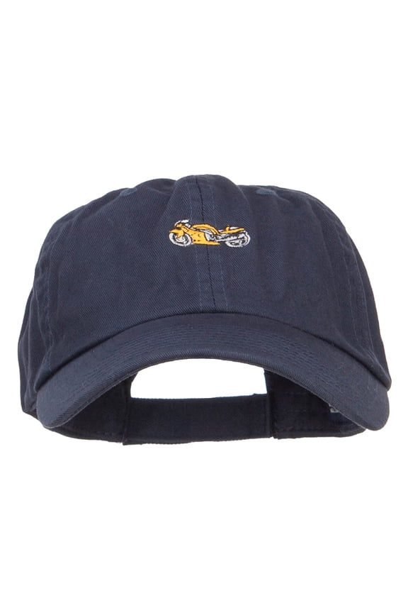 Mini Motorcycle Embroidered Low Cap - Navy OSFM