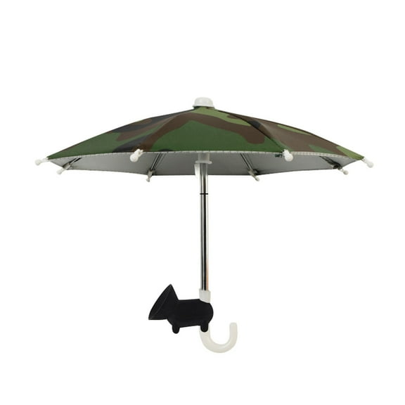 Mini Motorcycle Umbrella with Phone Holder - Suction Cup Mount, Windproof - for Rain Protection, Delivery Rides, Outdoor Activities