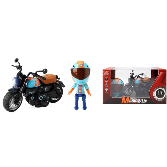 Mini Motorcycle with Driver Transforming Ornament 360°Articulated Joints,Folds Flat for Desk Décor Gift