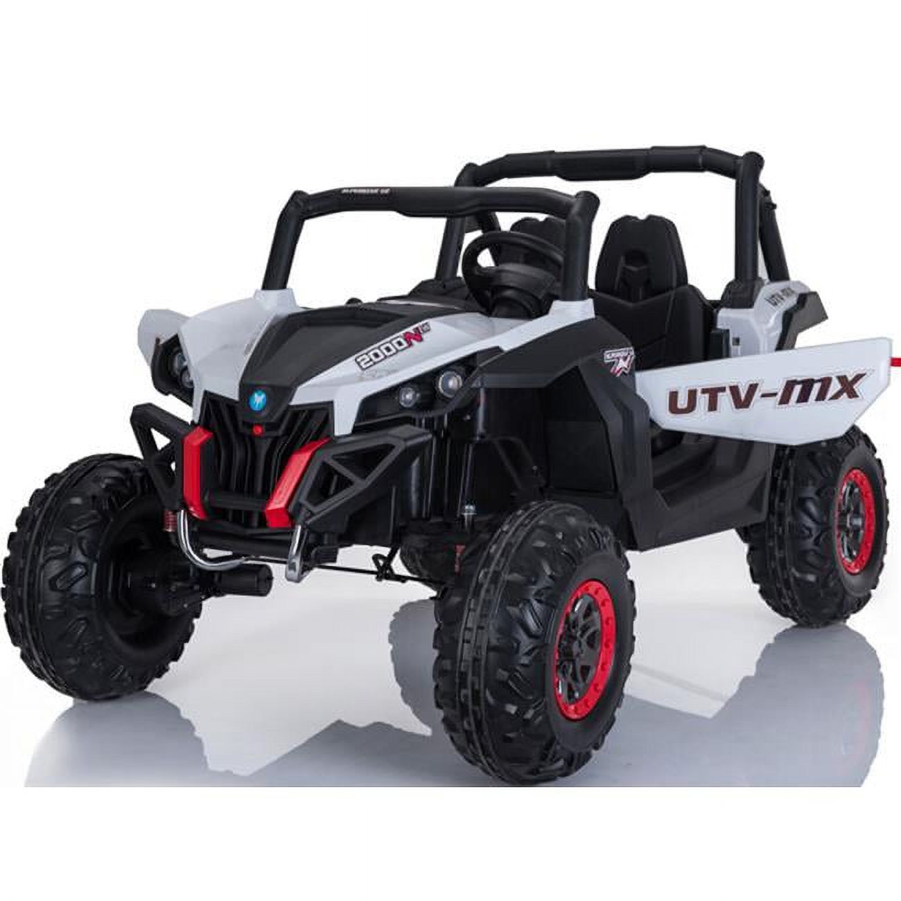 Mini Motos  4 x 4 in. 12V UTV with Remote Control, White - 2.4 Ghz